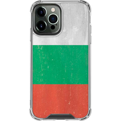 Bulgarian Flag Distressed iPhone 13 Pro Max Clear Case